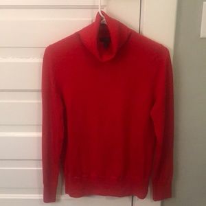 JCrew M Red Turtle Neck Sweater